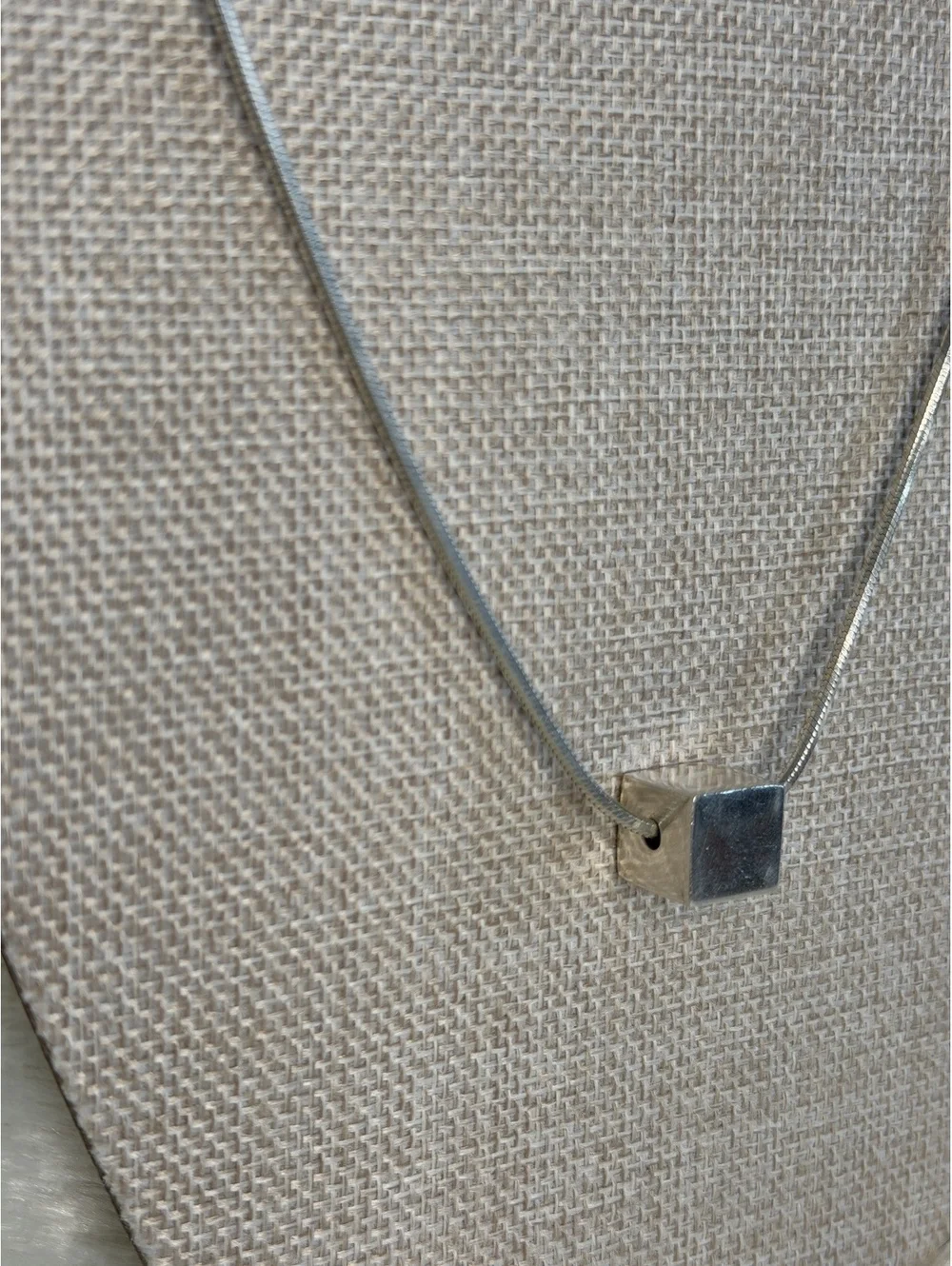 Vintage Silpada Retired S0832 Sterling Silver .925 Square Cube Slide Charm